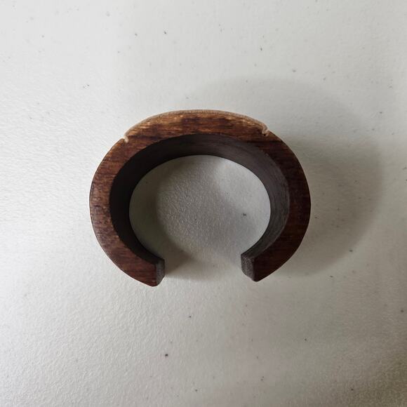 Raven + Lily Neha Wooden Cuff Bracelet Leather Accent Boho Hippie Eggshell 1 - Picture 6 of 9